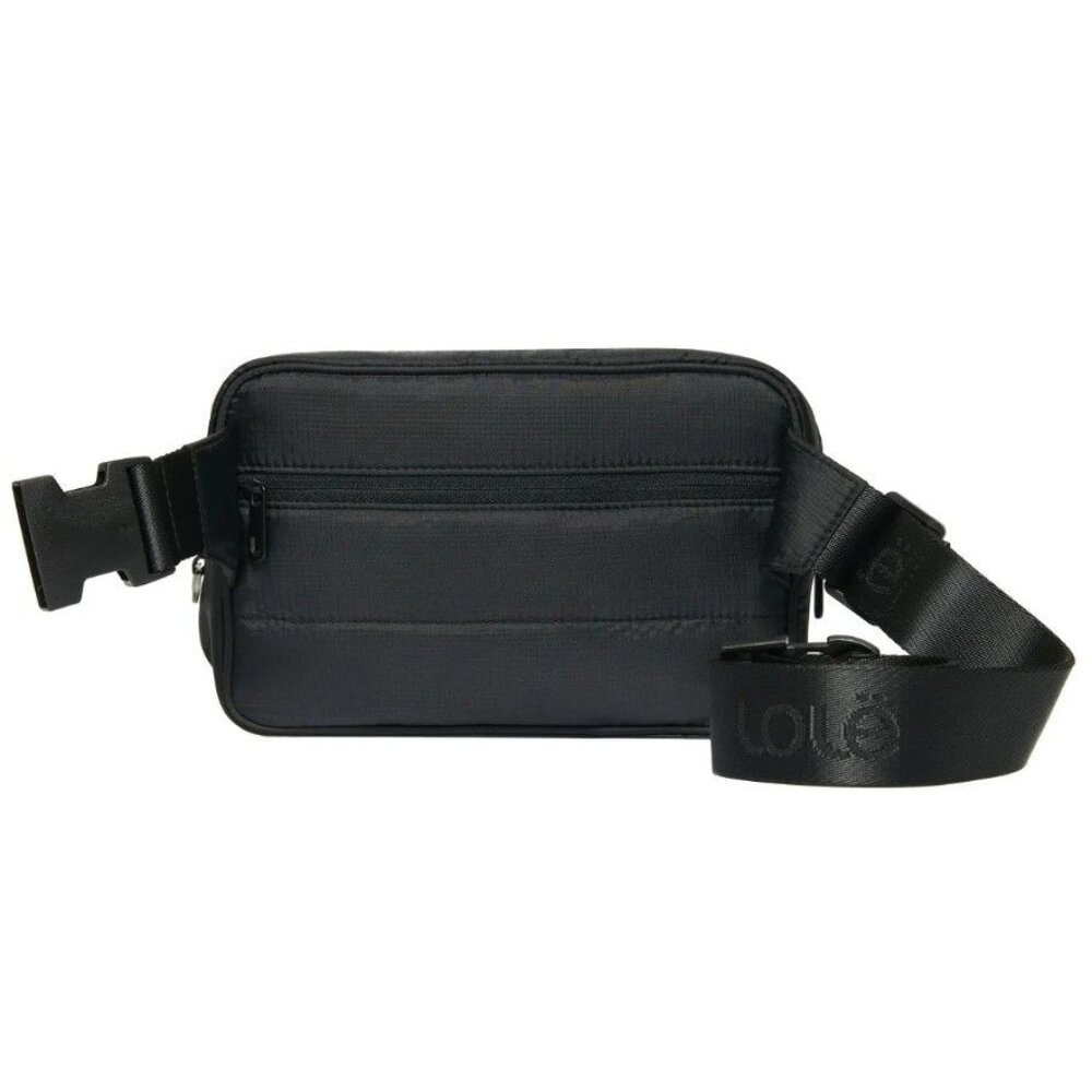 Lolë Unisex Black Crossbody Handwarmer Belt Bag Fanny Pack Faux Fur Adjustable - Picture 6 of 10